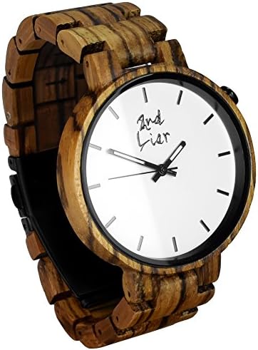 Wooden Watch ⚒ handmade ⚒ Woodwatch | Wood: zebrawood | Housing Diameter: 42mm | Men | 12 Months Warranty | 30 Days Money Back Guarantee