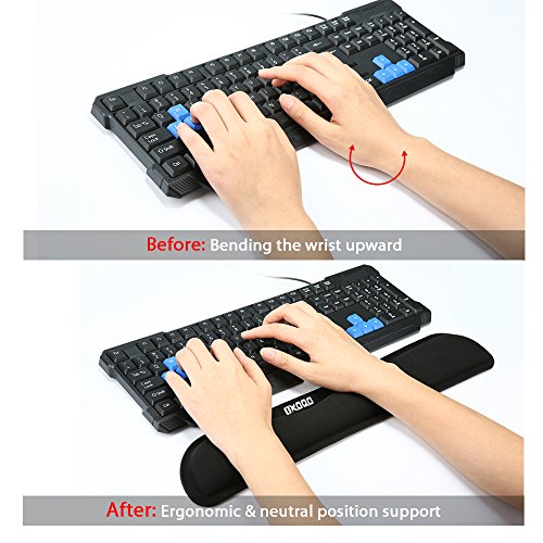 OXoqo Premium Plattform Gummi Tastatur Pad Handgelenkauflage mit Speicher Schaum für PC,Schwarz - 2