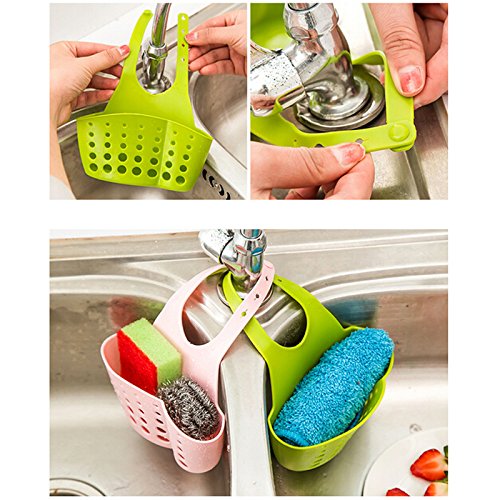 EQLEF® Sponge Aufbewahrungsbox Rack Korb Waschlappen Toilettenseife Regal Organizer Küchenhelfer Accessoriesne Sink Shelving-Tasche - 2