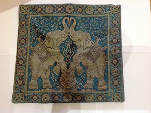 2 Elefanten Design Blau Kissenbezug 40,6 x 40,6 cm Ethnische indischen Home Decor NEW