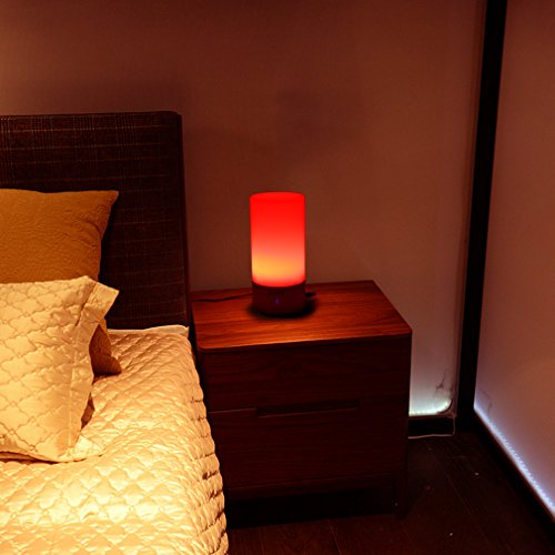Touch Sensor Bunt Atmosphäre Emotionale Nacht Licht, ICOCO Dimmbares Bedside Lampe Tischlampe Schreibtischlampe RGB Schreibtisch Licht Nachttischlampe für Kinderzimmer&Schlafzimmer - 3