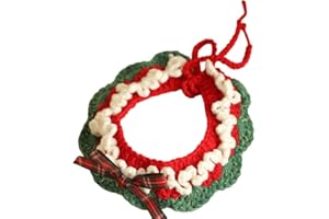 SUYUKU Collare natalizio per gatti, staccabile, con campane e fiocco, per gattino, Babbo Natale, cucciolo, accessori per animali domestici (XS, fiocco)