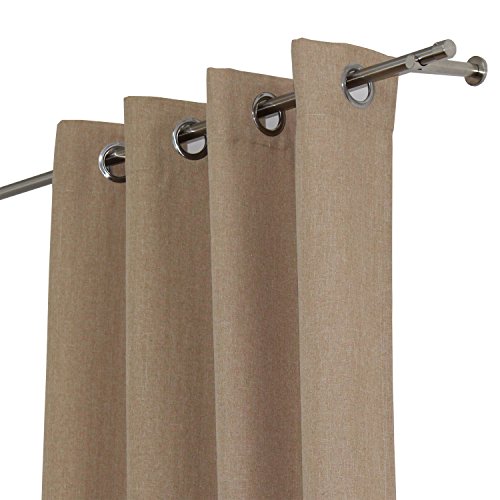 Gardinen in Leinen-Optik Hellbraun mit verchromten Ösen, 145x240 cm, verschiedenen Farben