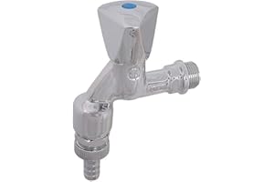 Schlösser Armaturen JS DVGW-Auslaufventil 1/2 Zoll mit Dreikanthaubengriff, RV und Rohrbelüfter, poliert verchromt, Silber