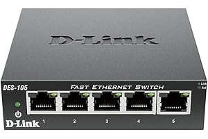 D-Link DES-105 5-Port Layer2 Fast Ethernet Switch Metall (10/100 Mbit/s, einfache Plug & Play-Installation, automatische MDI/MDIX-Anpassung, automatische Geschwindigkeitserkennung, lüfterlos)