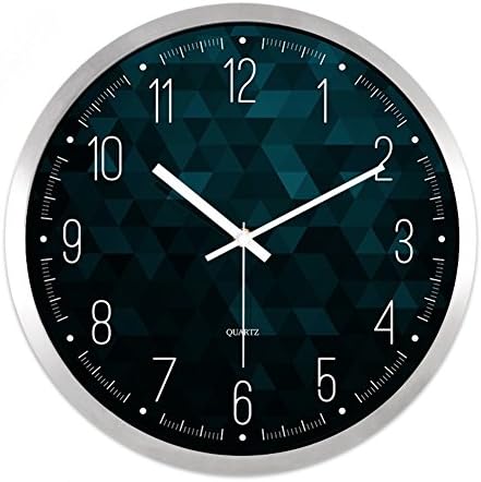 grte Large Clock,Exhibition [Creative] Alarm Clock Alarm Clock Quartz Quiet Modern House Wall Charts [Black] Metal-I 14Po