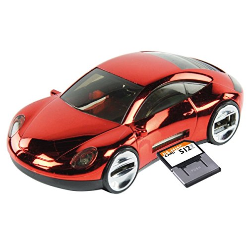 Auto geformte USB-Hub mit Multi-Kartenleser rot metallic - 2