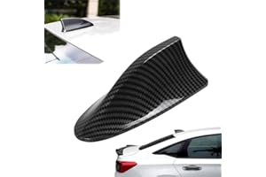 WONJEAN Aleta de Tiburón de Coche Antena Coche Tiburón Antena Dialón de Tiburón Coche Am FM Fin Techo Coche con Adhesivo Antena de Señal de Coche Universal (Color Fibra Carbono)