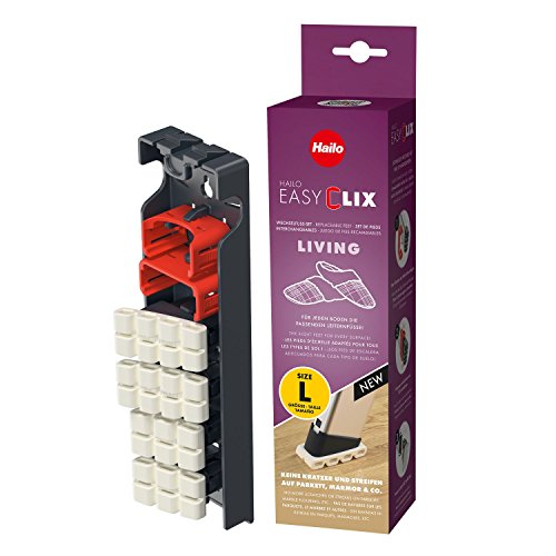 Hailo EASYCLIX Juego de Tacos Intercambiables para el hogar de escaleras domésticas (tamaño L), De plástico, Negro, Rojo, Blanco, L