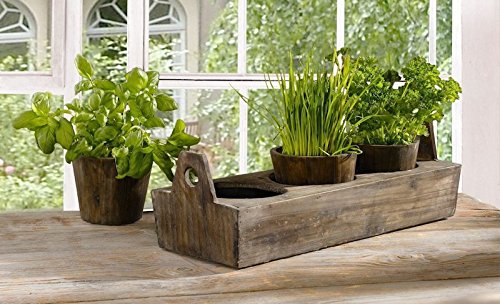 4TLG PFLANZTABLETT "Kräutergarten" PFLANZKORB PFLANZKASTEN BLUMENTOPF PLANZKORB PFLANZKÜBEL