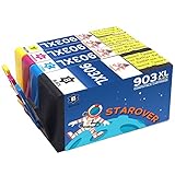 STAROVER Sostituzione per HP 903 XL 903XL Cartucce d'inchiostro Alta Capacità Compatibile con HP Officejet Pro 6950 6960 6970 6975 Stampante - 1 Nero, 1 Ciano, 1 Magenta, 1 Giallo