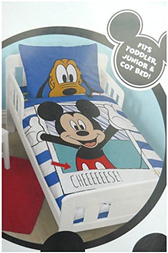CHILDREN'S DISNEY CHARACTERS &amp; NOVELTY BABY JUNIOR COT DUVET COVER SET (Mickey Mouse)