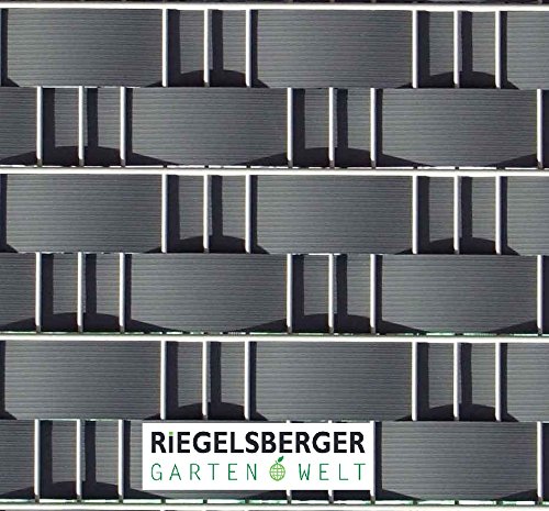 30 Stück, RAL 7016 ANTHRAZIT, Maße: 2550 x BREITE 95 mm x 1,1 mm, PREMIUM Sichtschutzstreifen, ab 5,49 €/Stk., Sichtschutz Windschutz Zaunblende Hart PVC Streifen zum Einflechten Kunststoff Doppelstabmatten Zaun Zäune Stahlgitterzäune Sichtschutz Streifen MADE IN GERMANY von Gartenwelt Riegelsberger