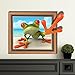 Produktbild LXPAGTZ Kreative 3D Kinder Aufkleber Wandbild Cartoon Anime HD Wandaufkleber für Schlafzimmer Wohnzimmer TV Sofa Hintergrund Hintergrundbilder lustige Sticker grün Wandfarbe #003 , Frog