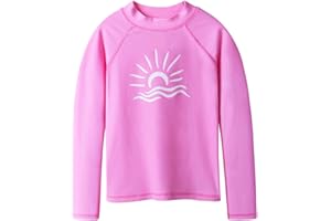 HUAANIUE Girls Boys Swimming Top Quick Dry Kids Summer Swimsuit 3-10Y One Piece Swimwear Longsleeve UPF 50+ Sun Protection Rash Guard Boysuit Costume…