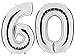 Produktbild Ballon Zahl 60 in Silber - XXL Riesenzahl 100cm - zum 60. Geburtstag - Party Geschenk Dekoration Folienballon Luftballon Happy Birthday - PARTYMARTY