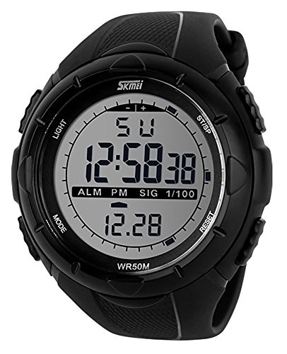 KAIKSO-IN Neue Art und Weise Mnner LCD Digital Stoppuhr Datum wasserdicht Gummi-Sport-Armbanduhr Schwarz KAIKSO-IN Neue Art und Weise Mnner LCD Digital Stoppuhr Datum wasserdicht Gummi-Sport-Armbanduhr Schwarz
