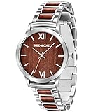REDMONT Herrenuhr mit Edelstahlarmband Analog Quarz Horizon Collection Maroon Steel Edition