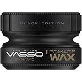 VASSO Pomade Wax with Wet Appearance | All Hair Types | Super Grip and Wet Appearance | BLACK EDITION Dynamic 150 ml