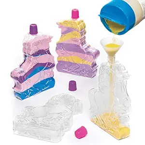 Baker Ross Unicorn Sand Art Bottles (Pack of 4) Kids Crafting Decorations