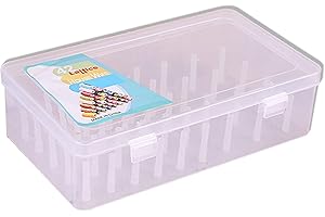 EULAPGOE Porta Hilos de Bordar Carretes de Plástico Caja para Hilos de Bordar Plástico Transparente Organizador para Hilos de Bordar Cajas Caja para Hilos de Coser con 42 Rejillas