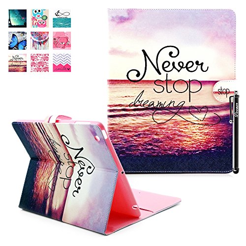 iPad 2 iPad 3 iPad 4 Hülle, Deenor Red Sea Pattern PU Leder Abdeckung Stand Flip Schutzhülle Hülle für Apple iPad 2 iPad 3 iPad 4. (Red Sea)
