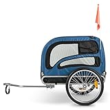 DURAMAXX King Rex Fahrradanhänger Lasten Hänger Hundehänger (mit Hochdeichsel, Laderaum mit 250 Liter Volumen, belastbar bis 40kg, Kugel-Kupplung für Fahrräder mit 26'' - 28'') blau-schwarz -