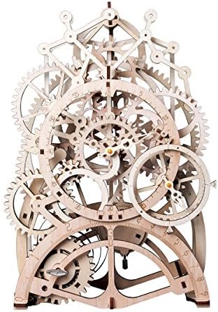 ROKR Wooden Toys 3D Puzzles with Gear Mini Wooden Craft Kits Mechanical Clock Model Toys For Adults-Christmas Present for Kids 14 15 16 17 18 Year Old and Up (RBLK501)