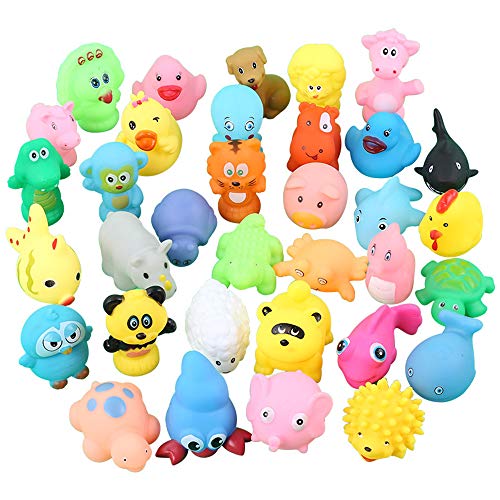 Snncan Jouet de Bain [20 pcs] Mignon Bain Jouet Cadeau pour Bébés Jouets De Bain Animaux pour Baignade de Bébé Flotteur Squeeze Lavage Bain Nager Plongée