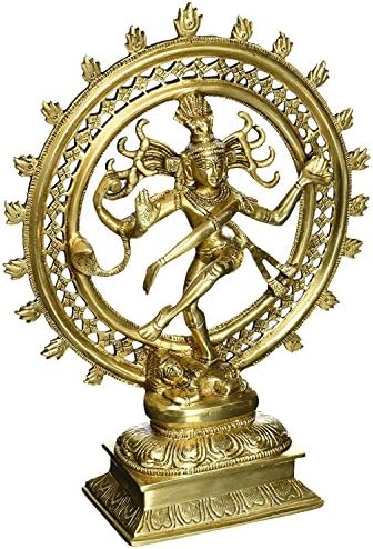 Figo Inc ® Hindu God Shiva Dancing Nataraja Brass Statue for Home Temple Mandir Height: 29 Cm, W: 2.4 Kg