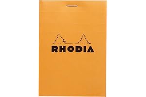 Rhodia Notatnik 12200C (zszywany, mikroperforowany, kwadratowy, 85 x 120 mm, 80 kartek) 1 sztuka pomarańczowy