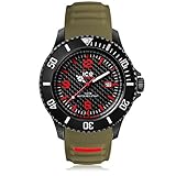 Ice-Watch - ICE carbon Black Khaki - Grüne Herrenuhr mit Silikonarmband - 001314 (Large)