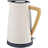 Willlly Bouilloire Bouilloire Théière Électrique Conception Casual De Chic Manche En Bois 1 7 L Filtre À Eau Pour Filtre En C