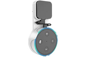 Support Mural pour Dot (2ème génération), SPORTLINK Prise Wall Mount Hanger Holder pour Alexa Home Voice Assistants, avec Un Personnalisé Sourt câble USB (Blanc)