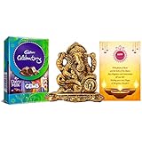 CraftVatika Cadbury Celebration s Gift Pack Box with Ganesha Idol Showpiece Ganesh Statue for Diwali Decoration/Gifts for Family and Friends Diwali Gift Hampers for Corporate Clients Employees