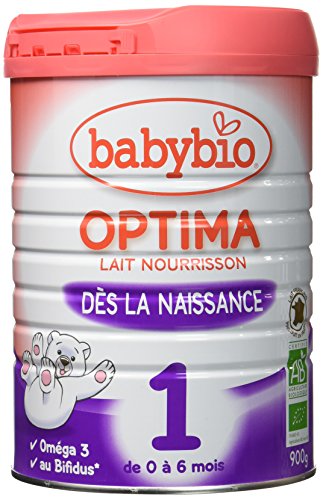 examen Babybio Optima 1 Lait Nourrisson Bio 0-6 Mois 900 g - Lot de 3