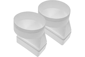 Vent Systems Paquete de 110 x 55 mm con 2 conectores rectangulares para conexión de tubo redondo de 100 mm. Sistema de ventilación, calefacción, refrigeración.