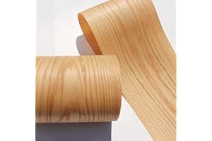 Aibote Hoja de chapa de madera de roble rojo natural de 8 "x 99" (tamaño: 20x250 cm,grosor: 0,25 mm) Hojas de restauración para vitrinas de altavoces, estantes de mesa, muebles de cocina