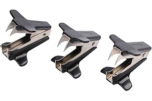 Eagle Mini Ôte-agrafes Bureau Dégrafeur Document pour Enlever des Agrafes en Acier Inoxydable Lot de 3 Noir