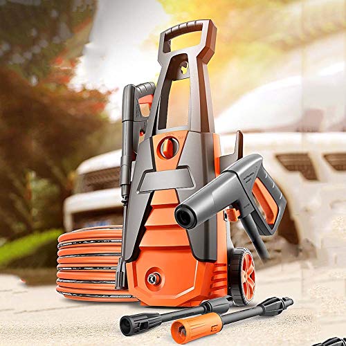 Preisvergleich Produktbild Elektrischer Hochdruckreiniger, Hochdruckreiniger 1600W Hochleistungsreiniger-Rollräder Reinigen der Decks, Patios, Abstellgleise, Autos, Außenausstattung
