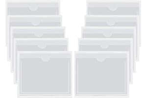 JIHUOO 10 Pcs 105 x 105 mm Self-adhesive Car Parking Permit Holder Windscreen Card Holder Clear Ticket Holder for Permits Badges Passports