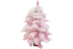 LICHENGTAI Artificial Christmas Tree, 60 cm, Pink, Small Christmas Tree, Table Christmas Tree with Christmas Baubles, LED Fairy Lights, Mini Christmas Artificial Tree, Christmas Decoration for Home,