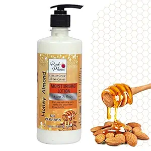 PINK PLUMS Luxurious Skin Care Deep Nourish Moisturising Honey Almond Body Lotion for Dry Skin, 500ml