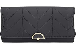 GOUNNU Długa torebka dla kobiet skóra PU, duża pojemność, portfel damski ze skóry PU, portfel dla kobiet z wieloma przegródkami na karty i kieszenią na zamek błyskawiczny, damska torebka kopertówka,