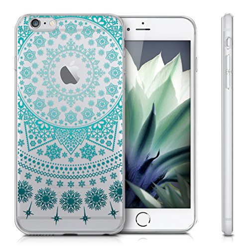 kwmobile Funda para Apple iPhone 6 Plus   6S Plus - Carcasa Protectora de  TPU  con dise  o Invernal en  Azul Azul Claro Transparente 