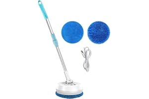 Baoblaze Lucidatrice elettrica Senza Fili, idropulitrice a Secco a Manico Lungo, lavapavimenti per spolverare soffitti, pareti di finestre, Porte, Bianco