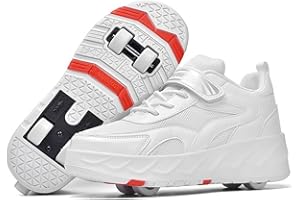 REIJAX Pattini rotelle for ragazzi con LED, interessanti scarpe ragazza 7 colori ruote scarpe bambini ricaricabili tramite USB luminose for bambini pattini rotelle scarpe sportive skateboard (28-43) ( Color