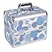 HST Professional Large Beauty Box Make Up Cosmetic Organiser Vanity Case Cosmetic Nail Polish Jewelry Organiser, Blue Polka Dot