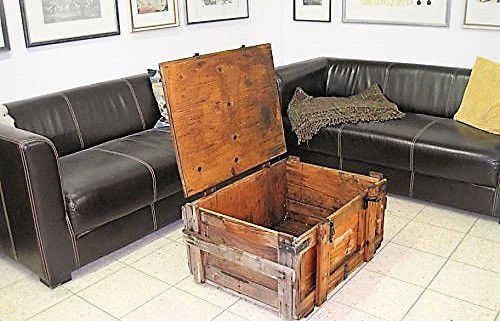 Shabby Chic Vintage Holzkiste Weinkiste Wohnen Kiste Tisch Couchtisch Bar Deko - 4