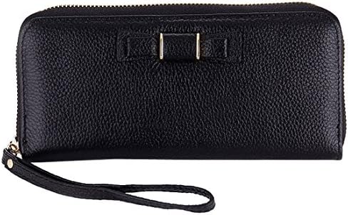 Sweetmeet Women's Wristlet Clutch Leather Purse Wallet Iphone 6 Plus Coin Keys Card Holder Black